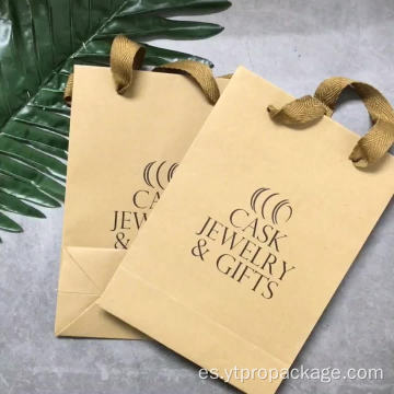 Bolsa de ropa de paquete kraft de compras con logotipo personalizado